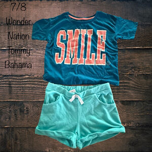 Size 7/8 Wonder Nation/Tommy Bahama Short Set